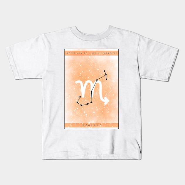 Scorpio star sign design Kids T-Shirt by destinybetts